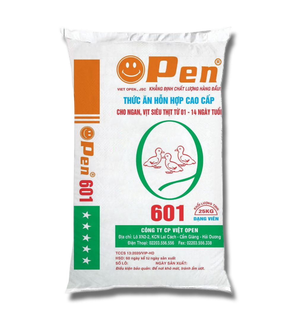 Thức ăn HHCC cho ngan, vịt siêu thịt từ 01 đến 14 ngày – 601