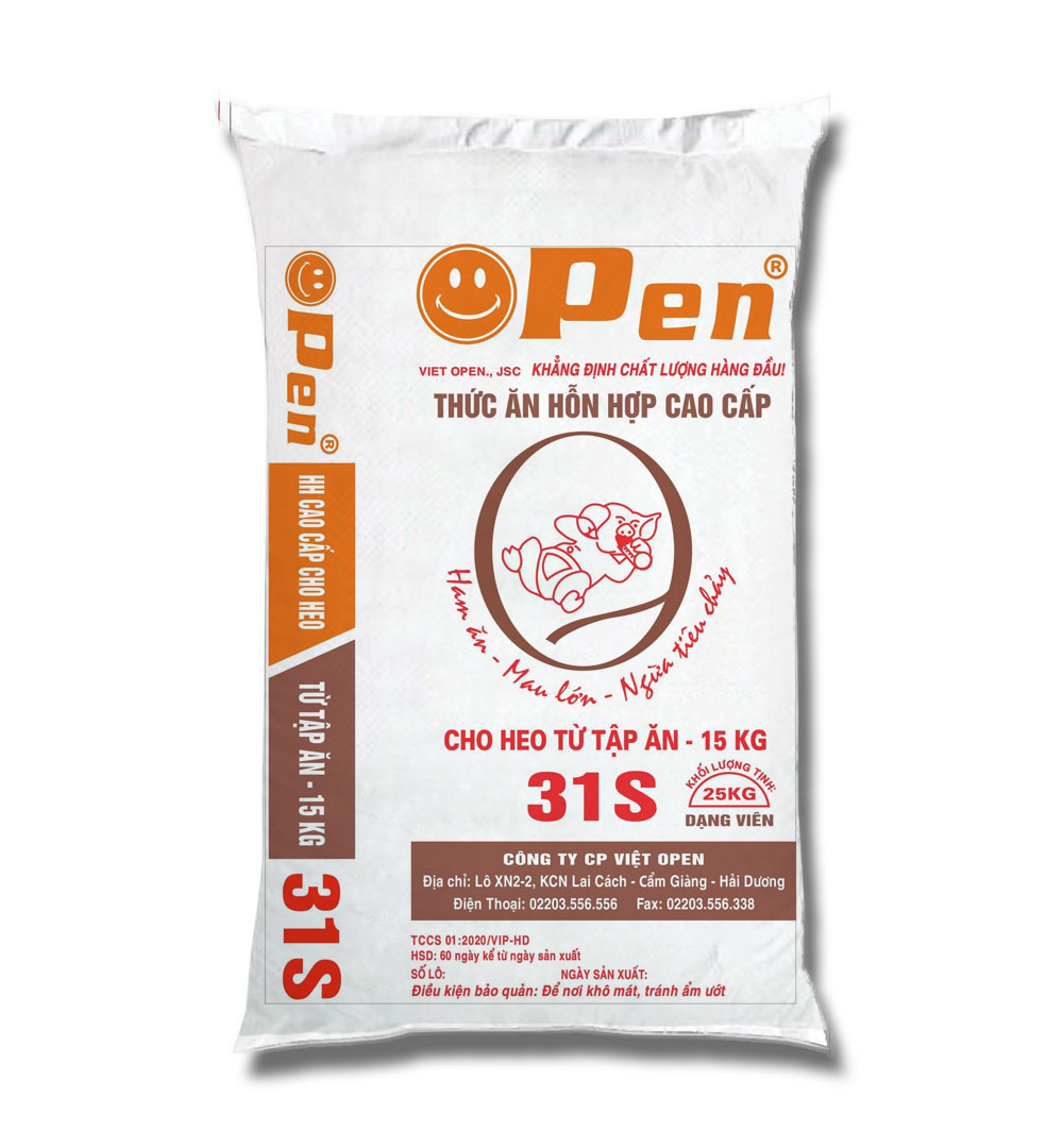 Thức ăn HH cho heo từ tập ăn – 15 kg -31S
