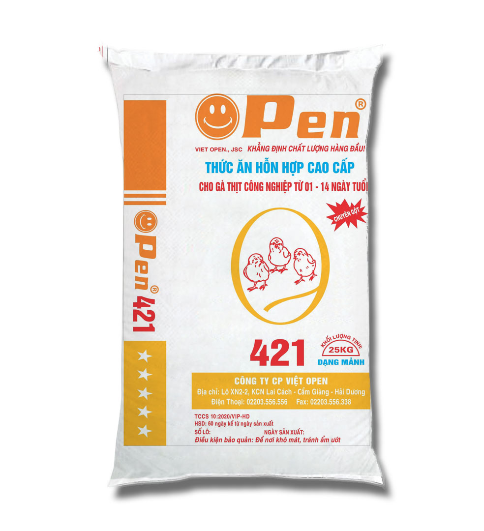 Thức ăn HHCC cho gà thịt công nghiệp từ 01-14 ngày – 421