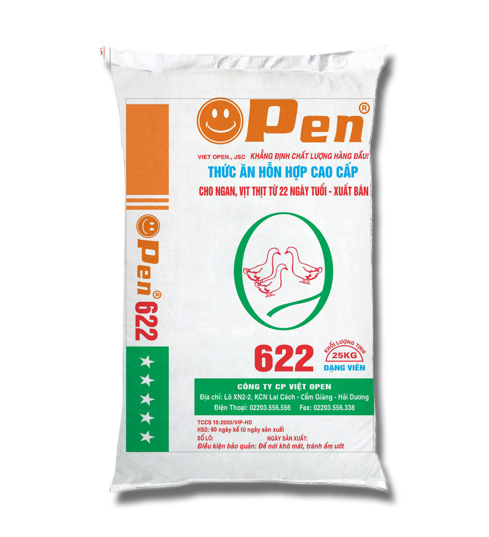 Thức ăn HHCC cho ngan, vịt thịt từ 22 ngày đến xuất – 622