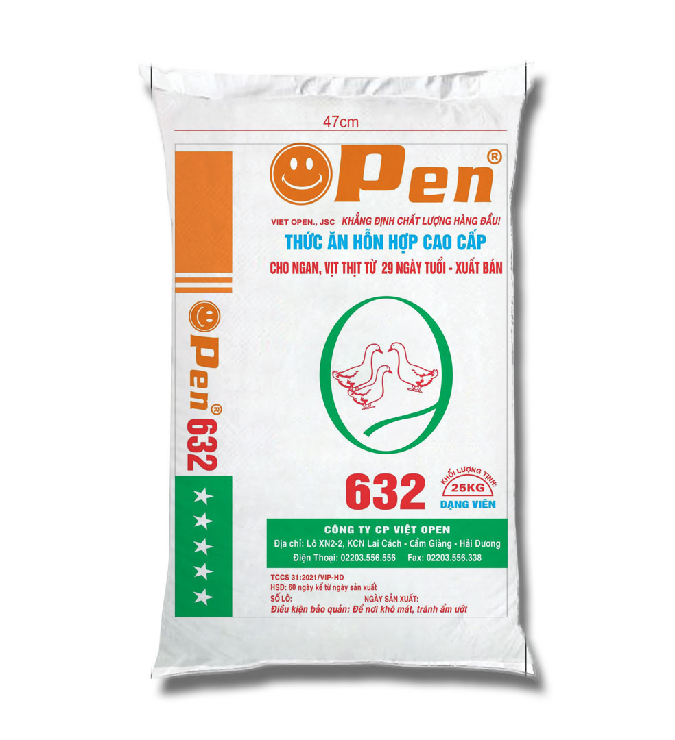 Thức ăn HHCC cho ngan, vịt thịt từ 29 ngày đến xuất bán – 632