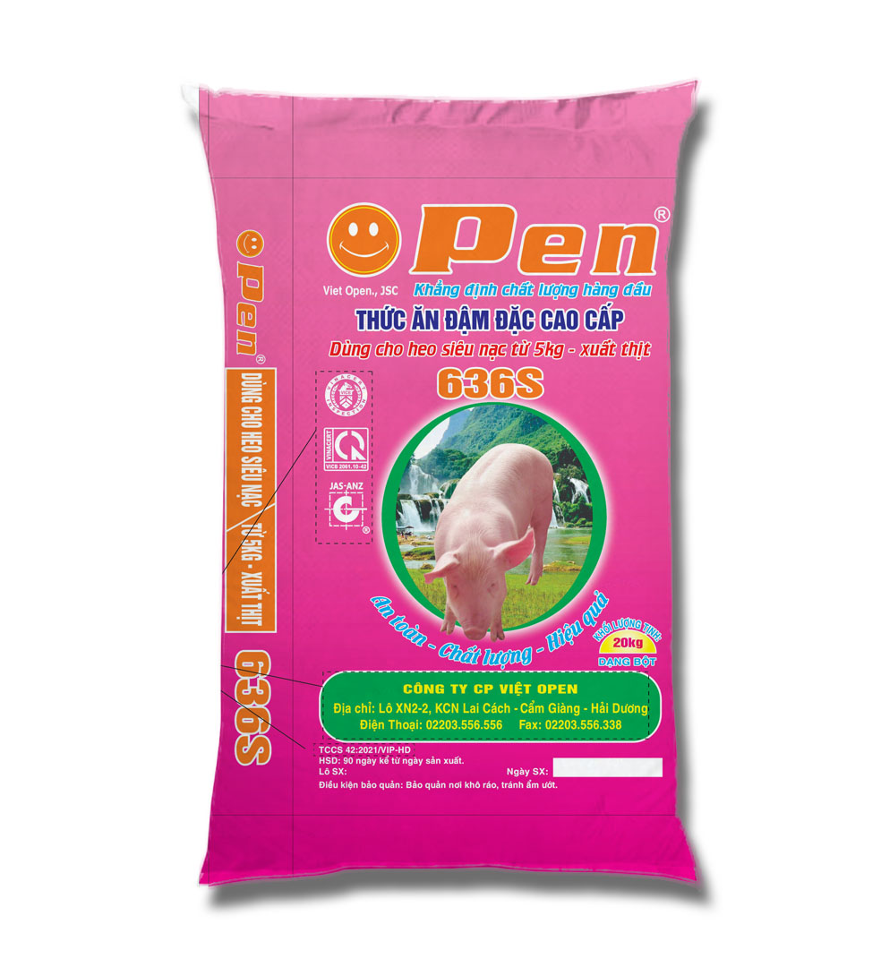Thức ăn đậm đặc cho heo siêu nạc từ 5kg đến xuất thịt – 636S