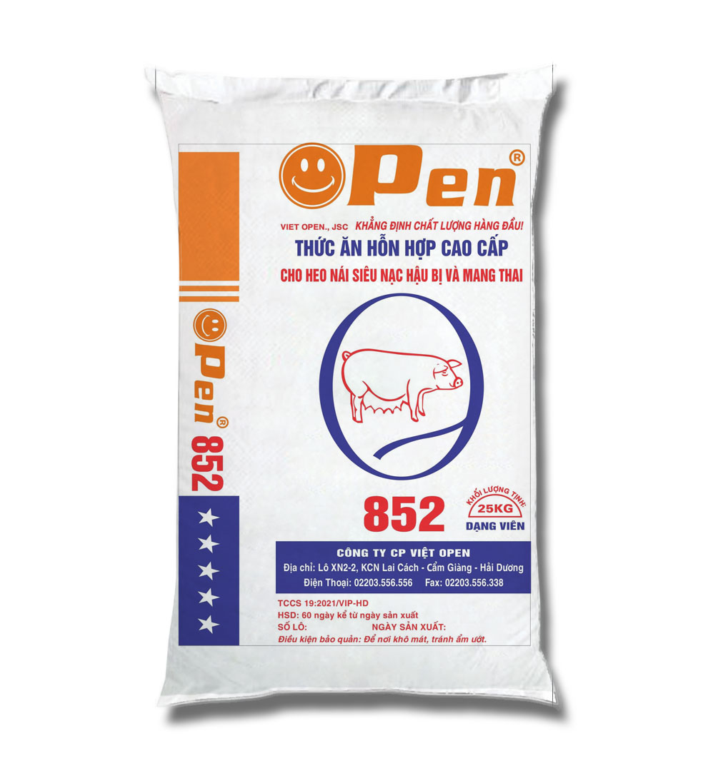Thức ăn HHCC cho heo nái siêu nạc hậu bị và mang thai  – 852