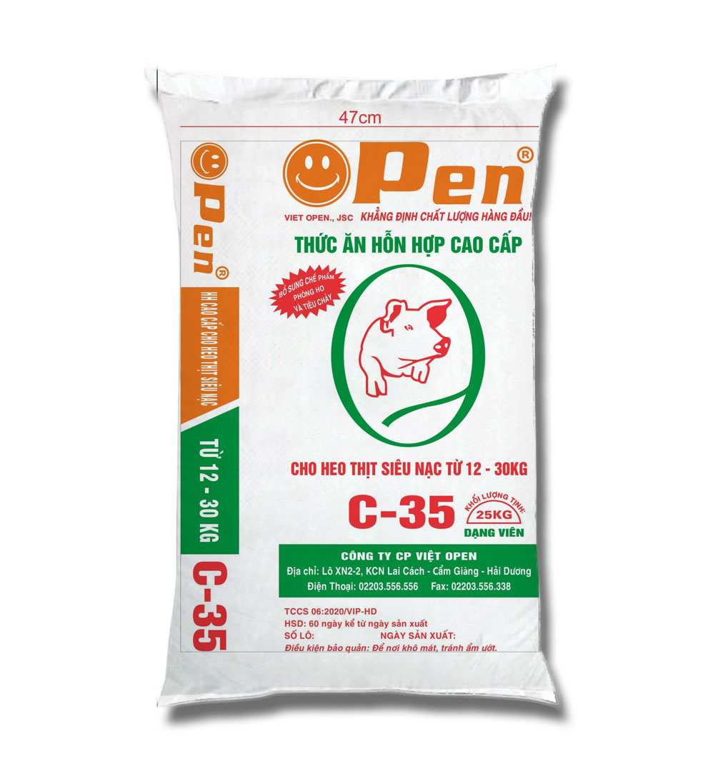 Thức ăn HHCC cho heo thịt siêu nạc từ 12 đến 30 kg  – C35