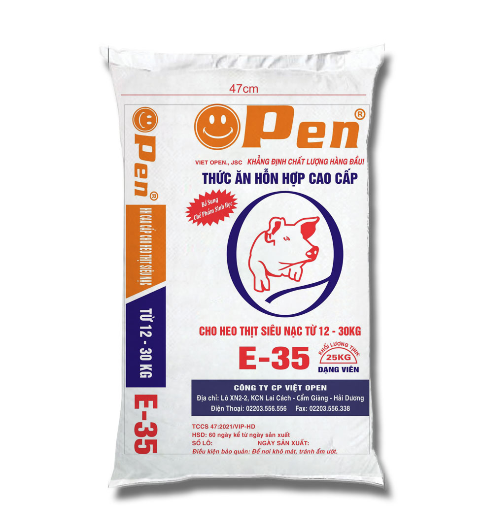 Thức ăn HHCC cho heo thịt siêu nạc từ 12 đến 30kg – E35