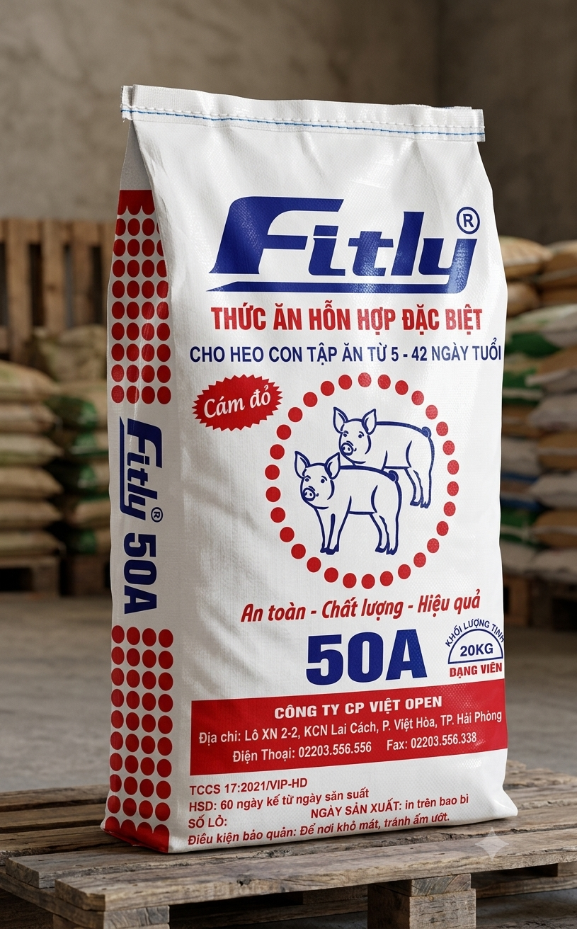 Thức ăn HH đặc biệt cho heo con tập ăn từ 5 – 42 ngày tuổi  – FITLY 50A
