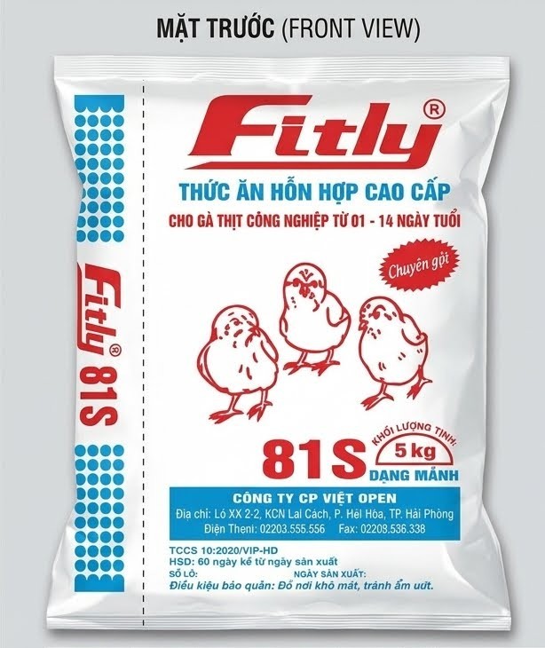 Thức ăn HH cao cấp cho gà thịt công nghiệp từ 01-14 ngày tuổi – Fitly 81S